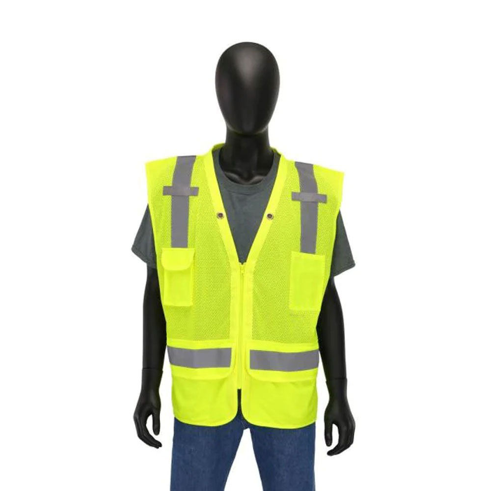 Bacca Sports Customized Black Reflective Safety Vest Company Logo With Pockets Custom Color Fluorescent Visibility Work Class 2 Safety Vest